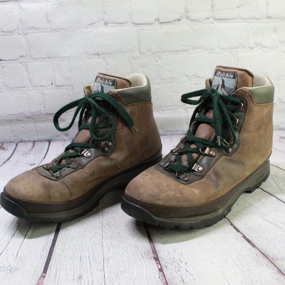 *Raichle Brown Leather Lace up Padded Vibram Sole Hiking Ankle Boots 10.5 Inches - Picture 2 of 9